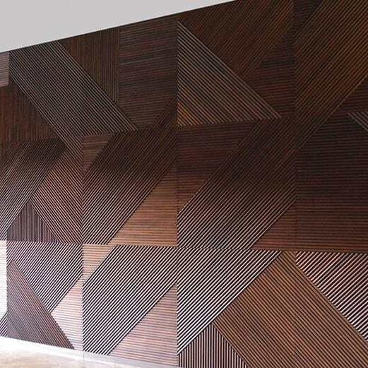 Panel de pared de madera teñido de Euclid