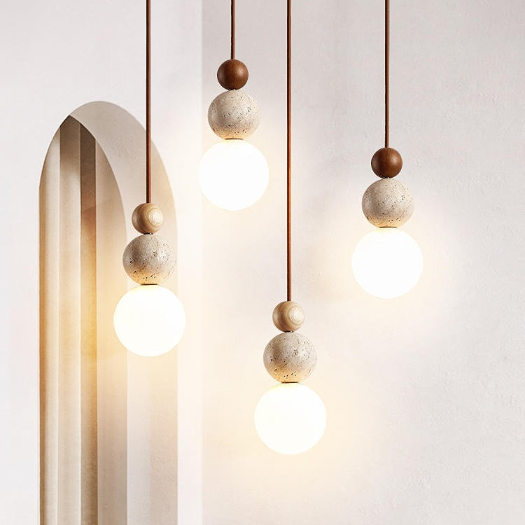 Lampe suspendue en travertin de style simple et moderne