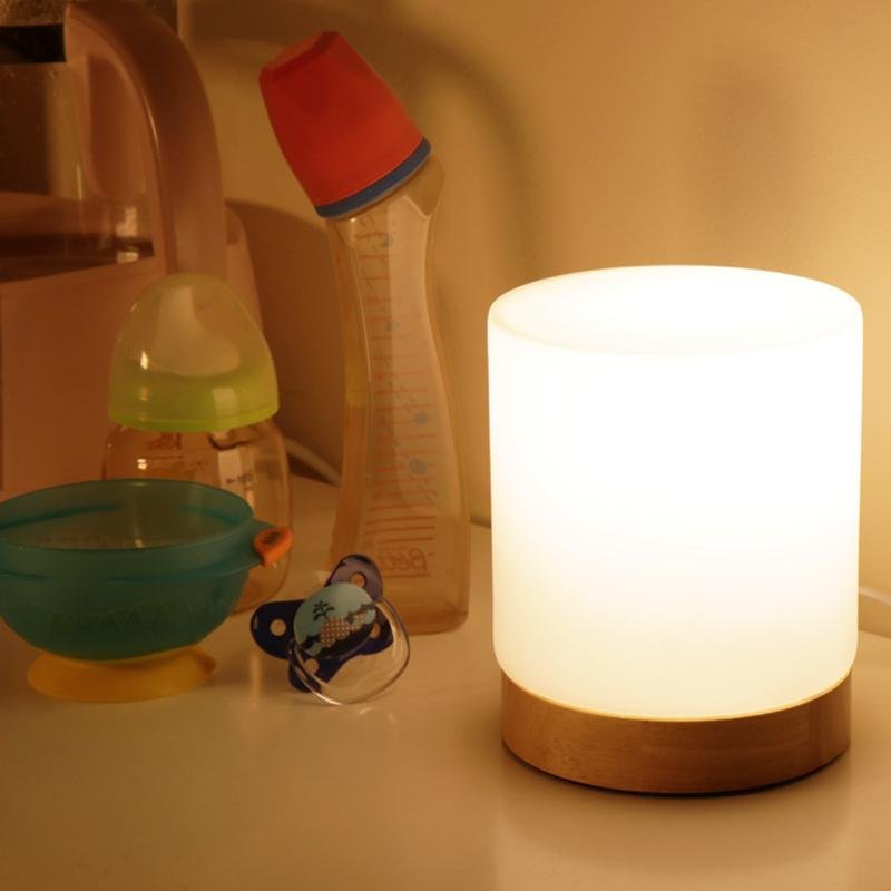 LumiGlow - Mini lampada da tavolo in vetro con funzione Touch-Open per un'illuminazione a 360°