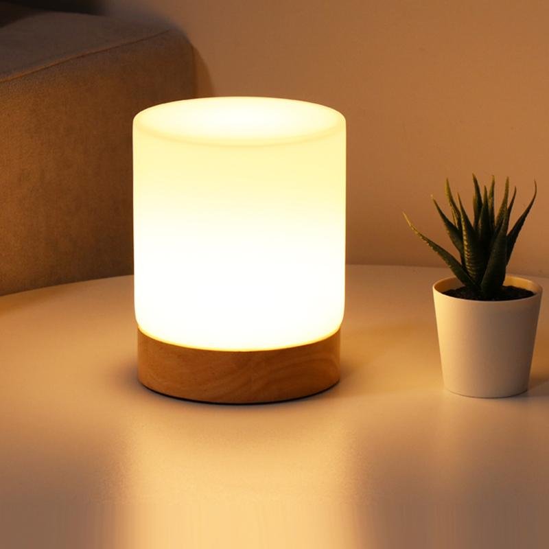 LumiGlow - Mini lampada da tavolo in vetro con funzione Touch-Open per un'illuminazione a 360°