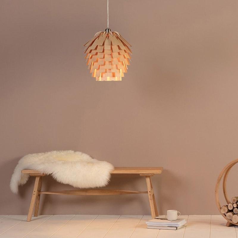 ArtichokeCharm – Lampe suspendue rustique en bois