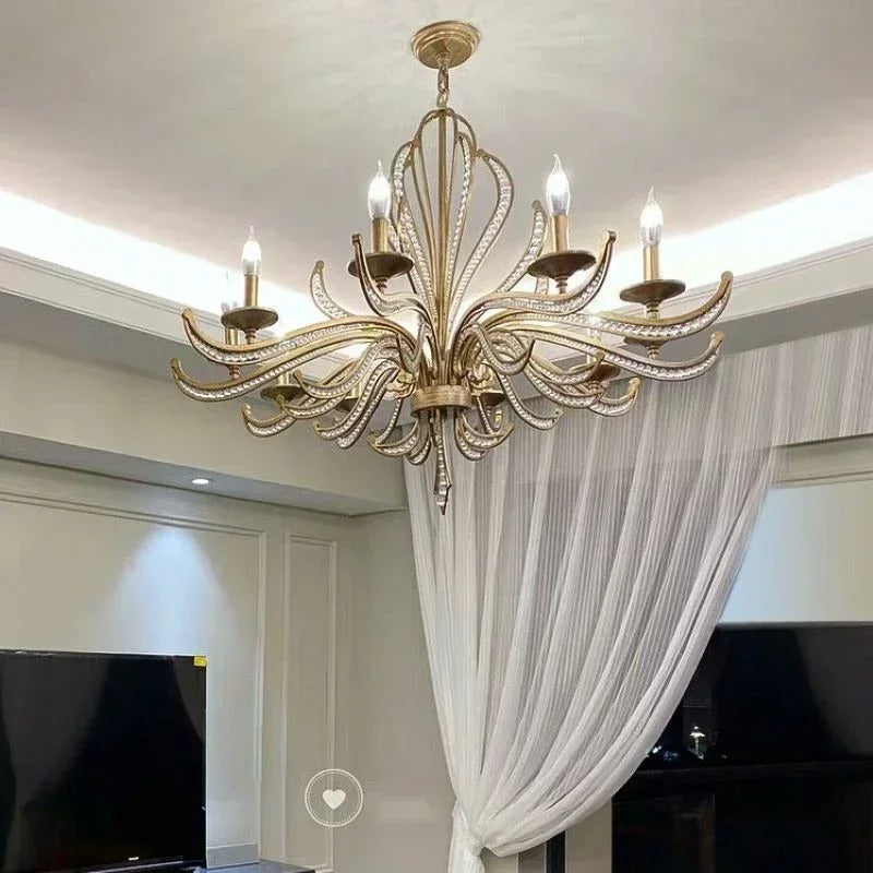 Opulent Bloom Crystal Chandelier