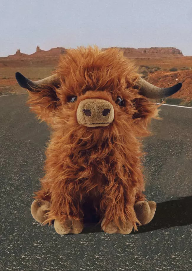 Peluche de vache des Highlands écossais