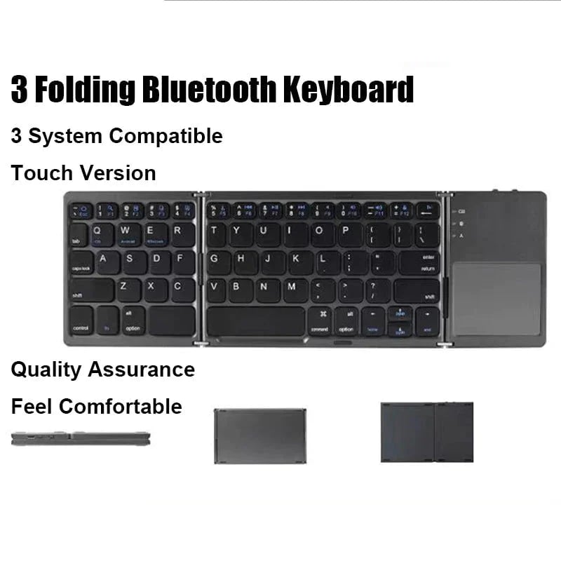 Sammenleggbart Bluetooth-tastatur med pekeplate