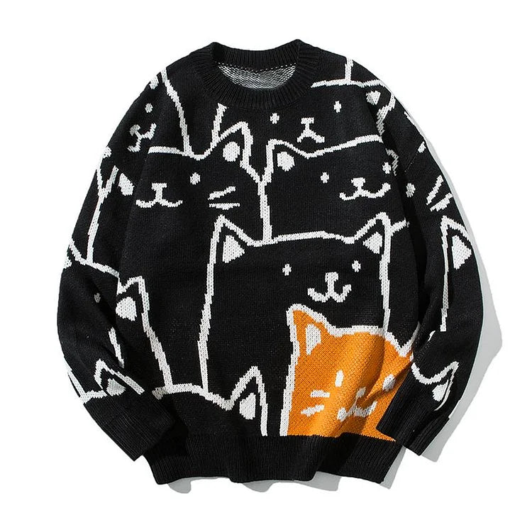 Maglione alla moda con gatto