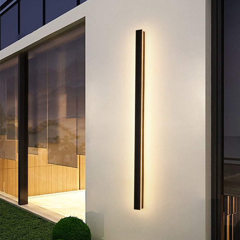 Lámparas de pared LED de diseño moderno Edge de metal negro para jardín y pasillo