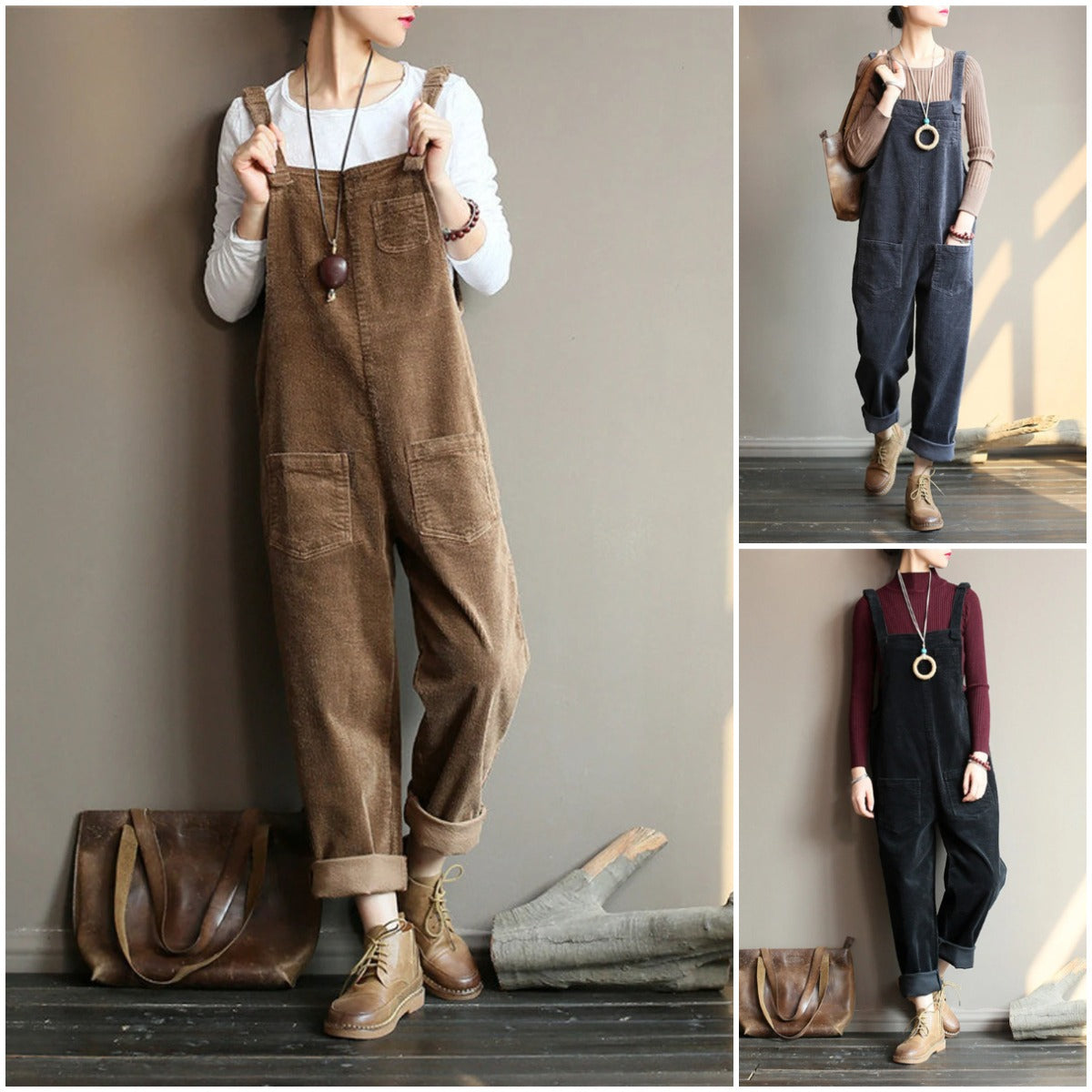 Ella Velvet Jumpi Deluxe - Corduroy-overalls med brede ben