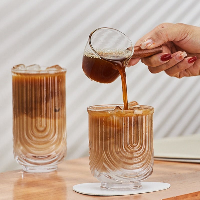 Amerikanische Eiskaffee-Glas-Tasse