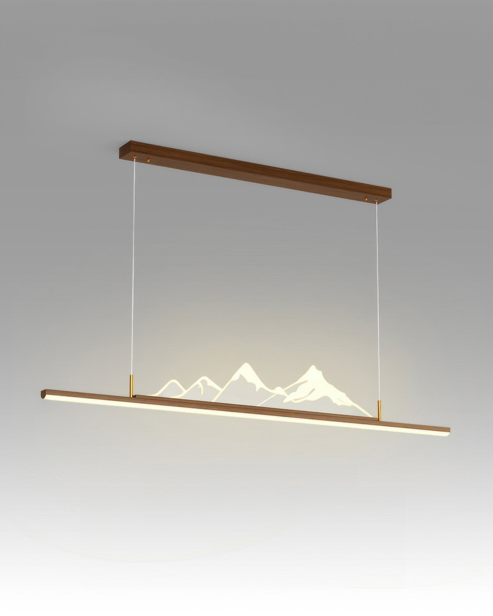 Lampada a sospensione con venature lunghe in legno giapponese Zen