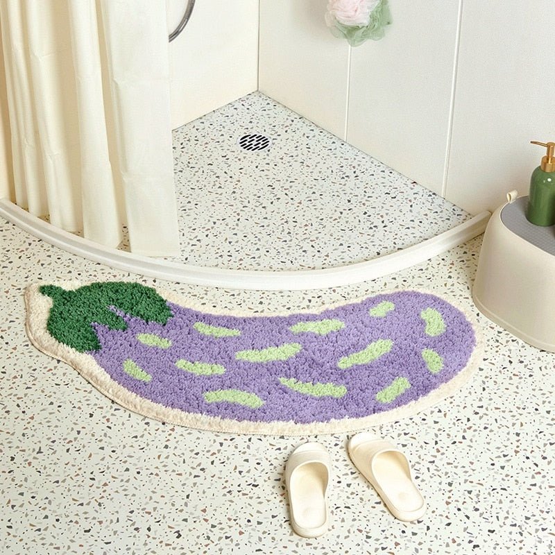 Alfombrillas de baño frutales antideslizantes en forma de arco