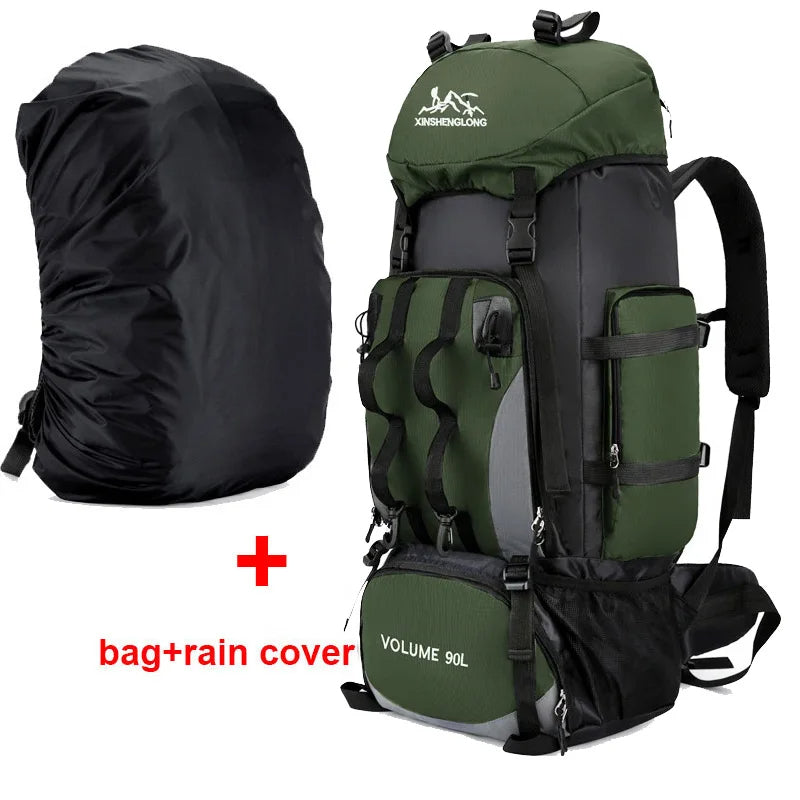 90L Waterproof Hiking Camping Backpack Trekking Bag