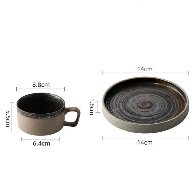 Set di tazze da caffè in ceramica retrò Monica