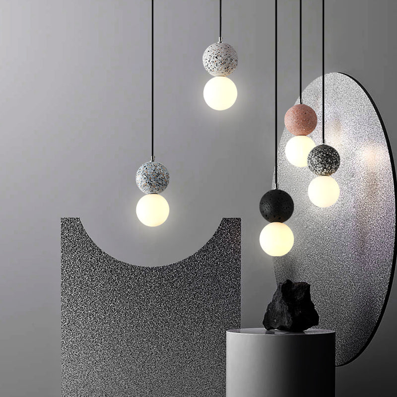 Valentina Modern Bulbs Lámparas colgantes LED pequeñas Mesa de comedor de vidrio blanco y negro