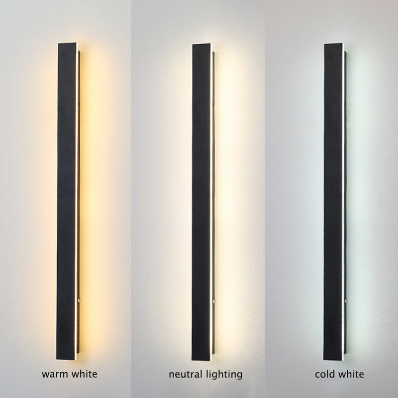 Edge Modern Design LED Væglamper Sort Metal til Have og Gang