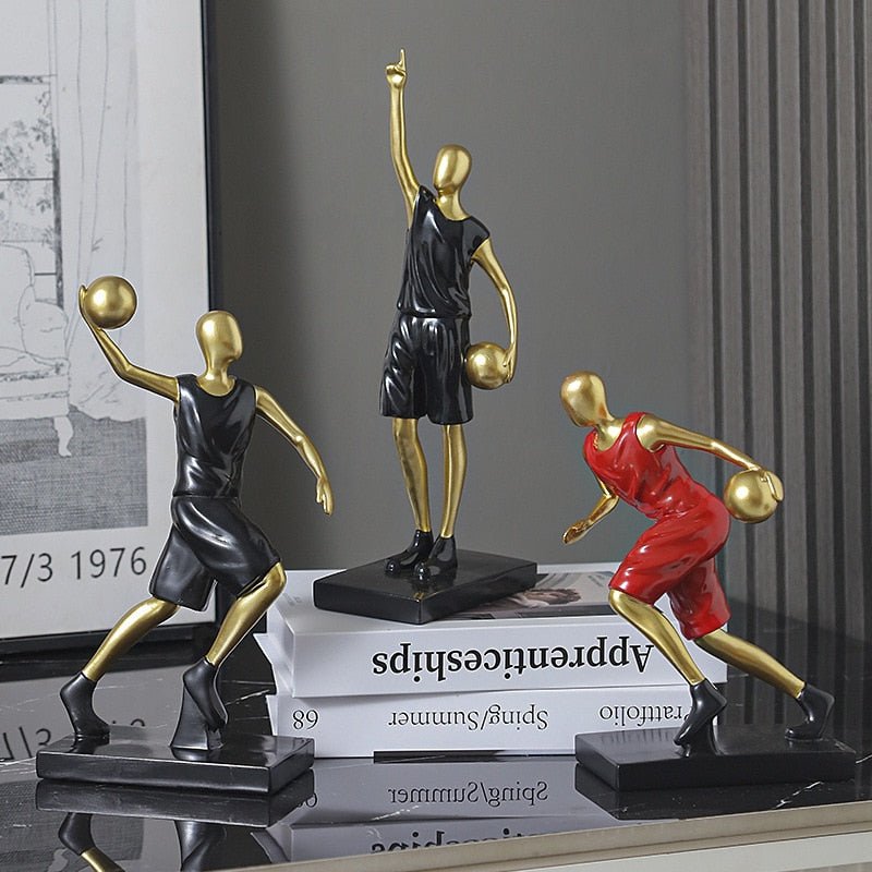 Adornos decorativos para el hogar con forma de jugador de baloncesto