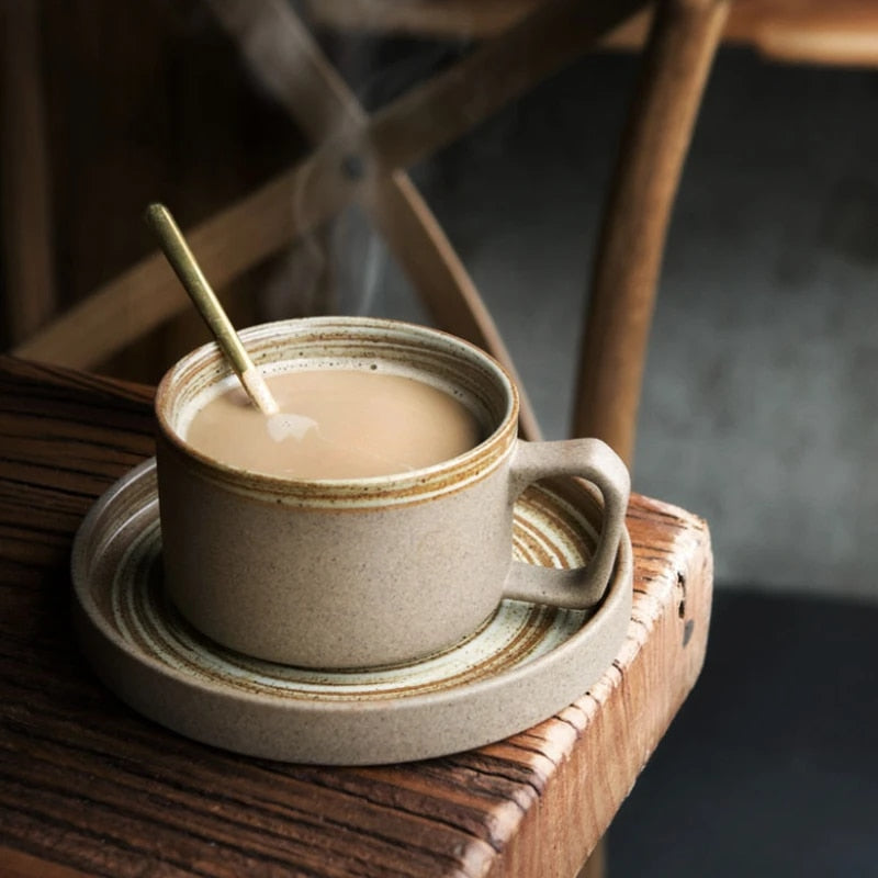 Ensemble de tasses à café en céramique rétro Monica