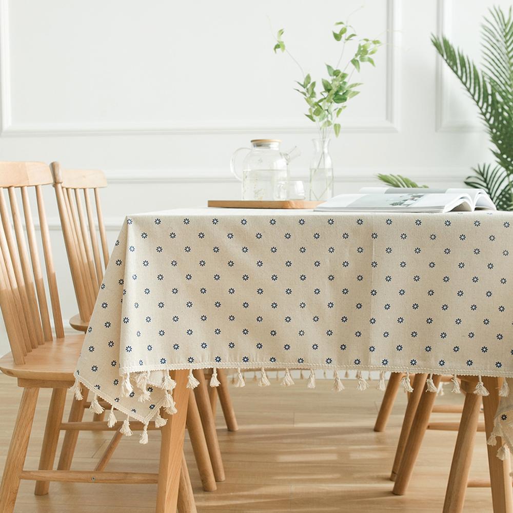 Tischdecke mit Gänseblümchenmuster, Blau