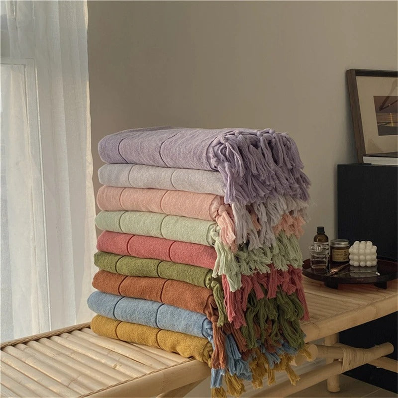 Anna Hand Knotted Tassel Pure Cotton Towel