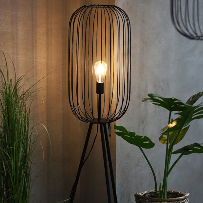 Stribet Cage gulvlampe