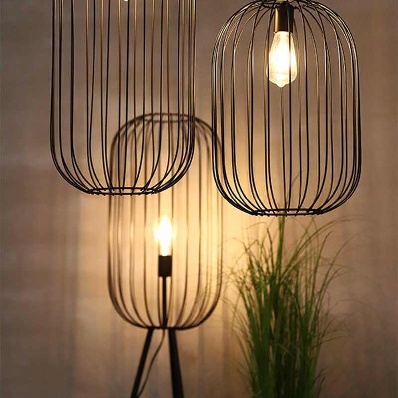 Stribet Cage gulvlampe