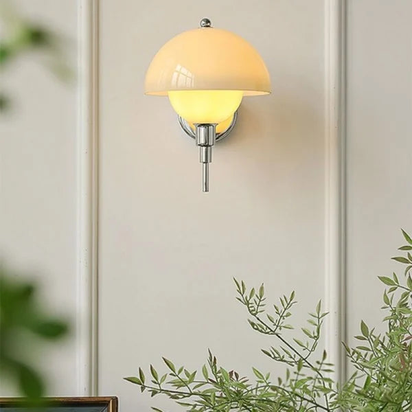 Applique murale pour allée en forme de champignon crème