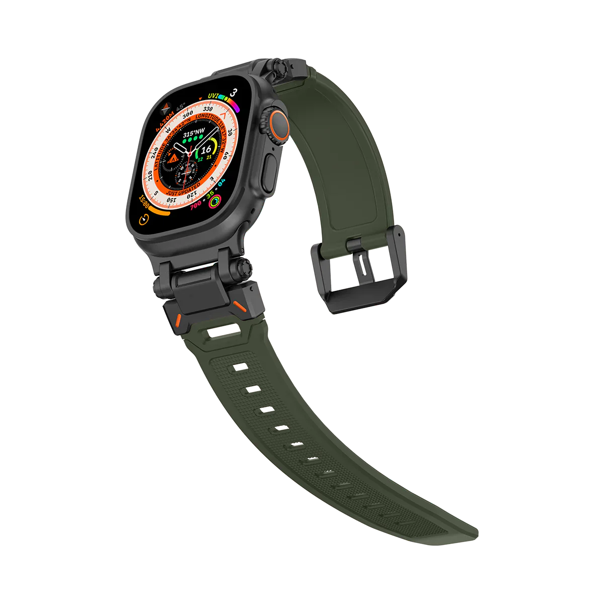 Neues Titan-Metallkopf-Silikonarmband für die Apple Watch