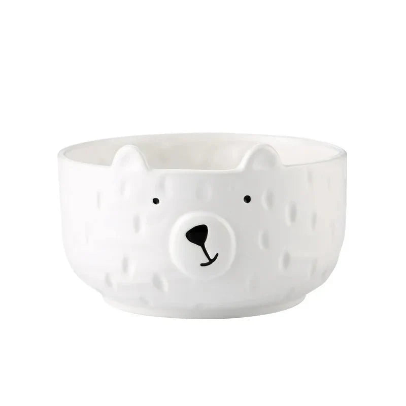 Cartoon Polar Bear Ceramic Plate + Bowl Set