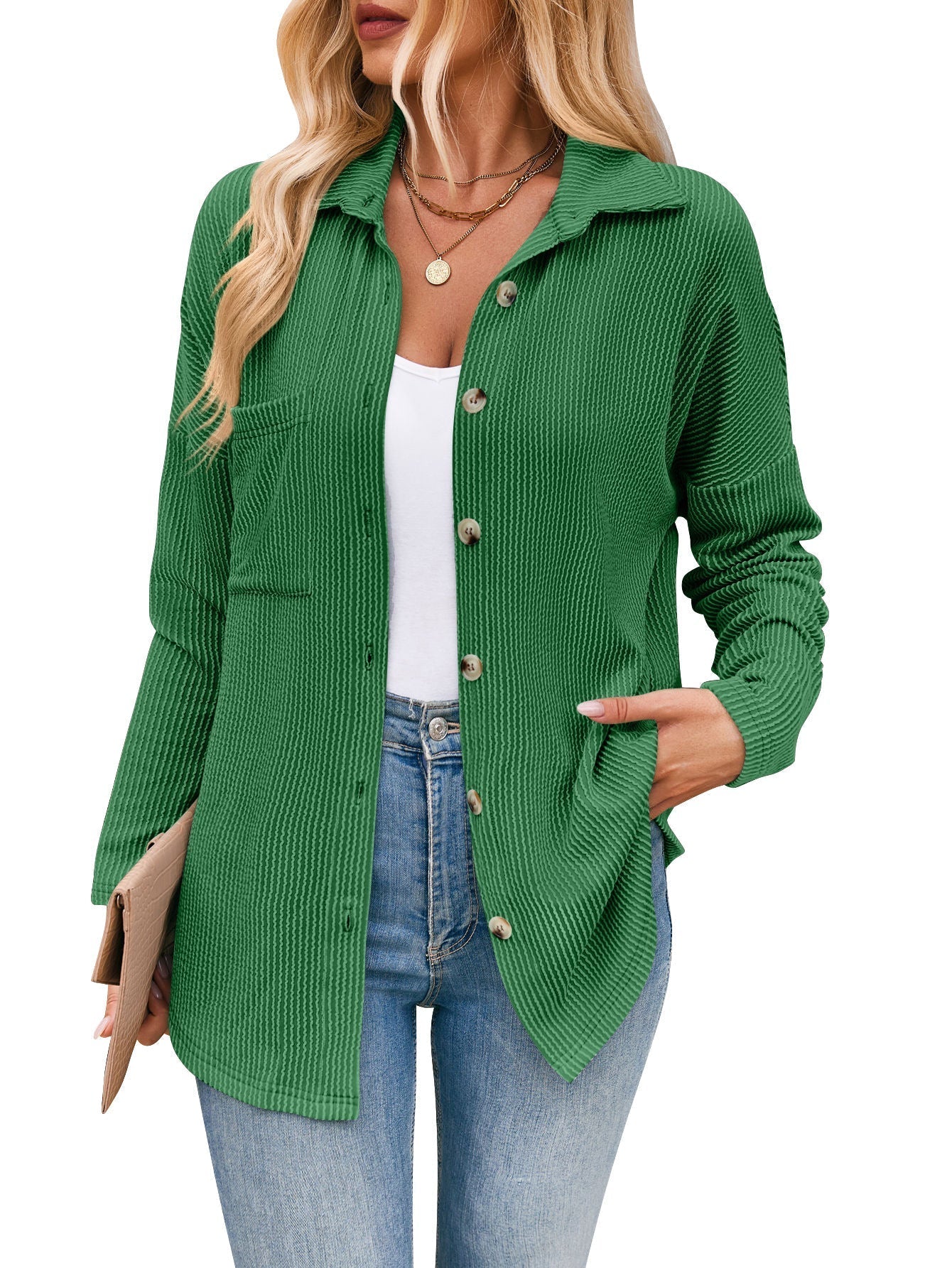 Claire™ - Stripet langermet bluse