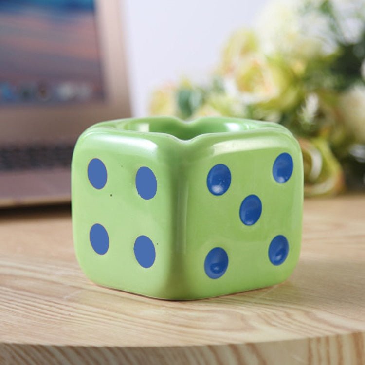 Ceramic Dice Shaped Ashtray