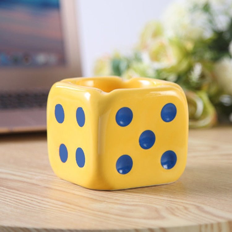 Ceramic Dice Shaped Ashtray