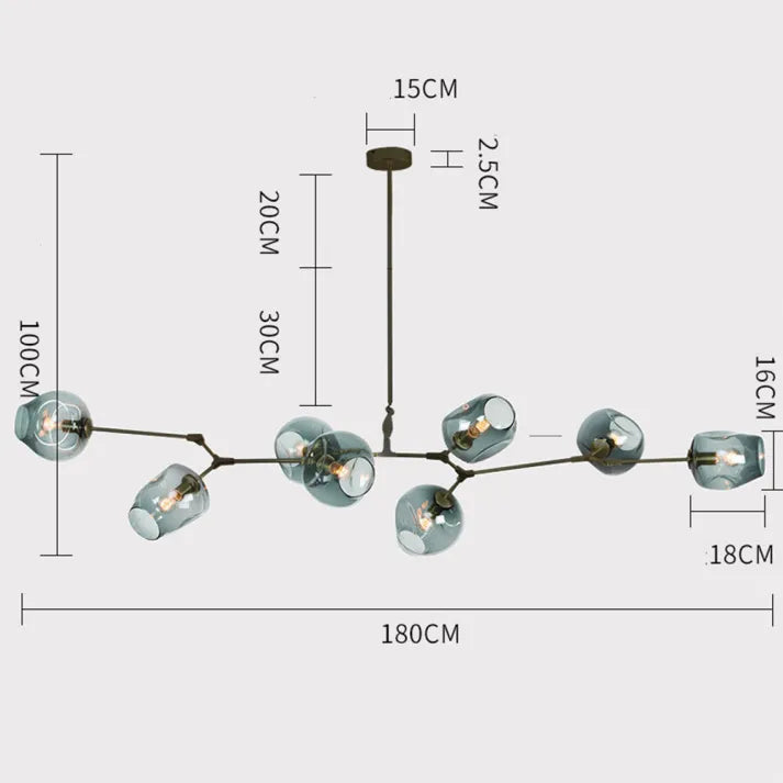 BubbleLight – Sputnik-pendellampe med glassbobler