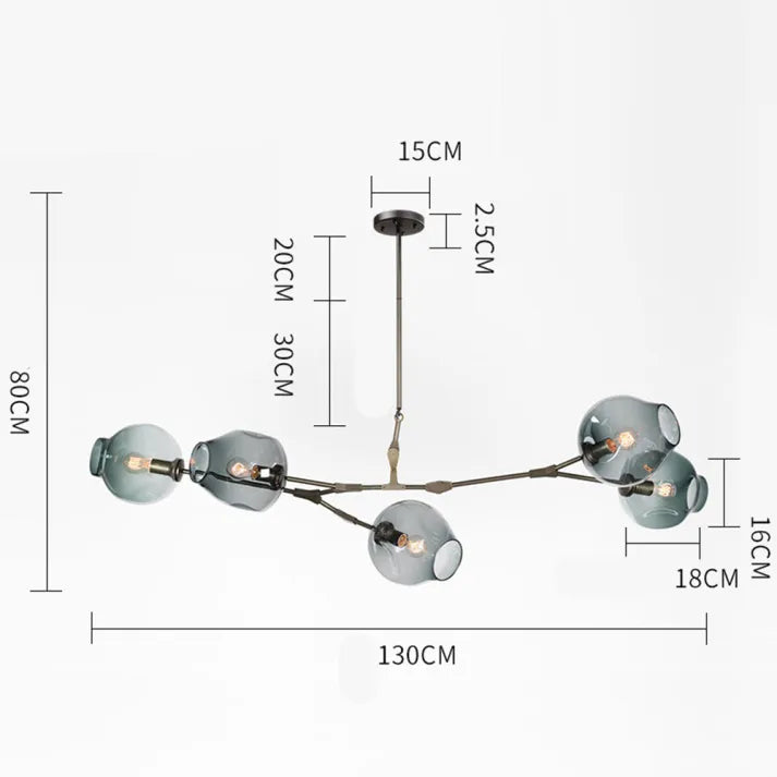 BubbleLight – Sputnik-pendellampe med glassbobler