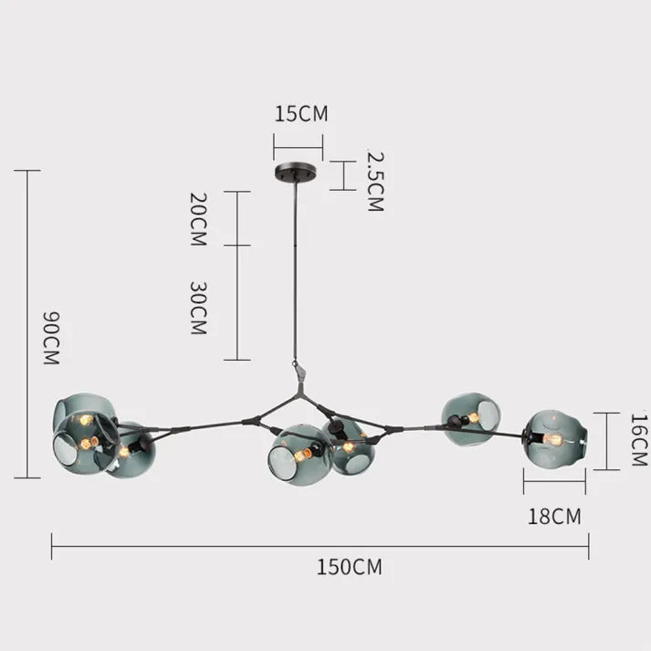 BubbleLight – Lampada a sospensione Sputnik con bolle di vetro