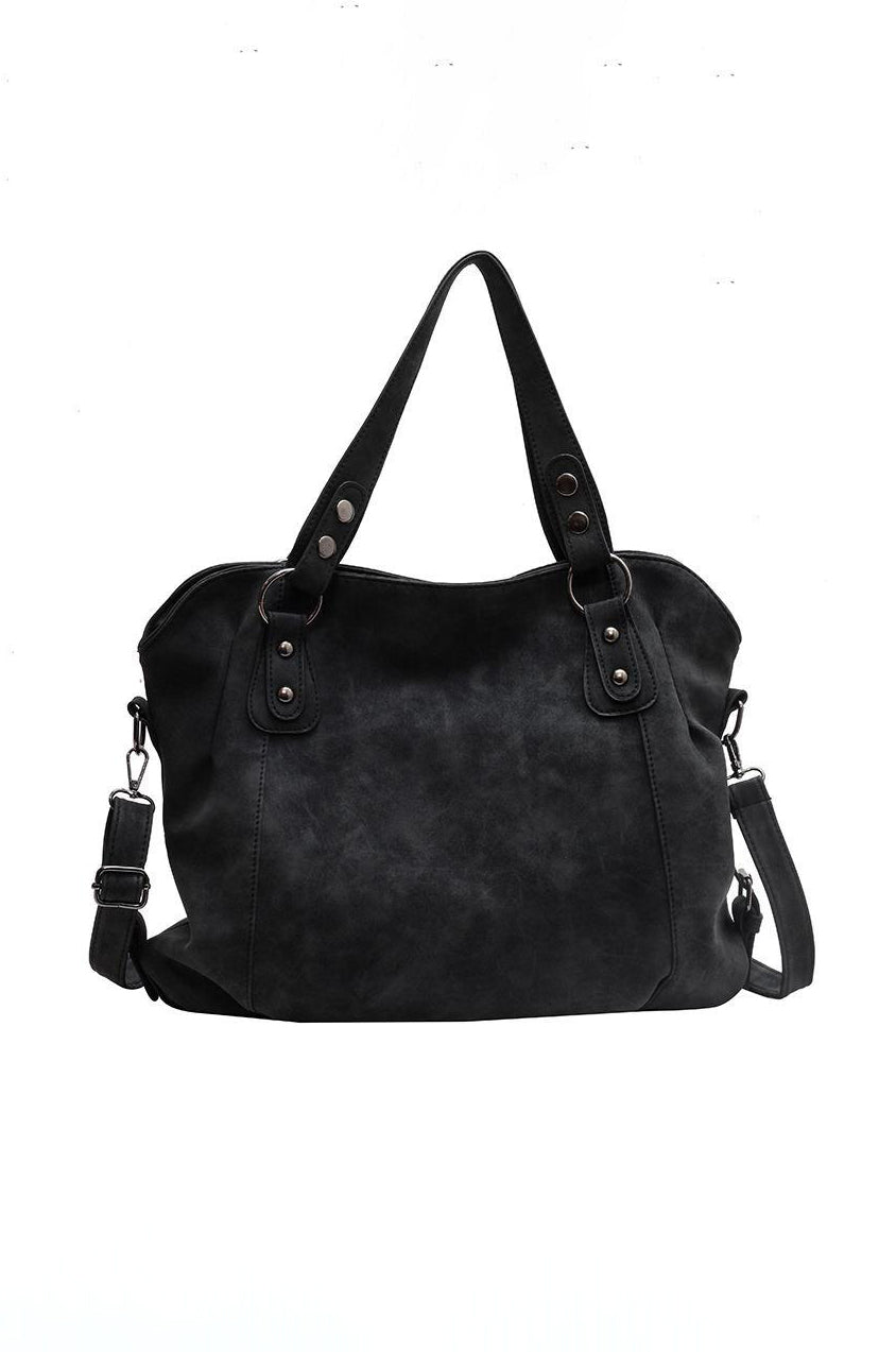 Grande Borsa a Tracolla Vintage in Stile Suede