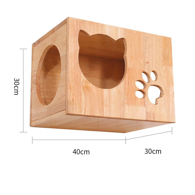 ClimbCraft Deluxe Cat Adventure mural : poteau en sisal en bois massif et plateforme de jeu