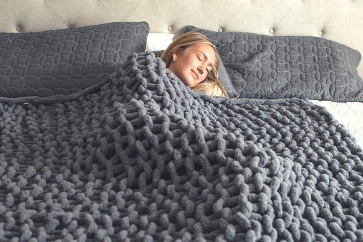 Bequeme Strickdecke