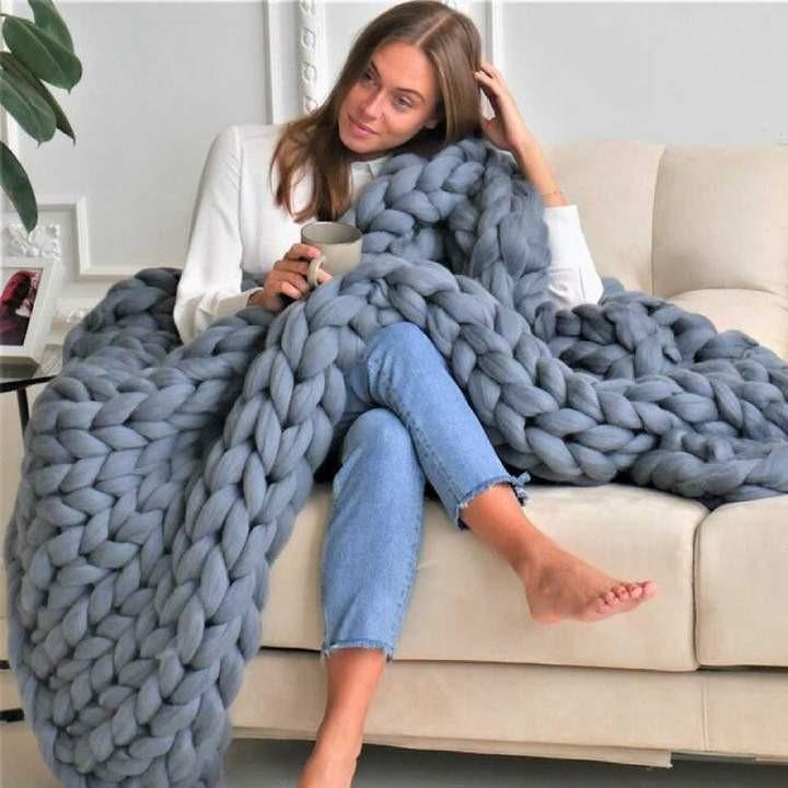 Bequeme Strickdecke