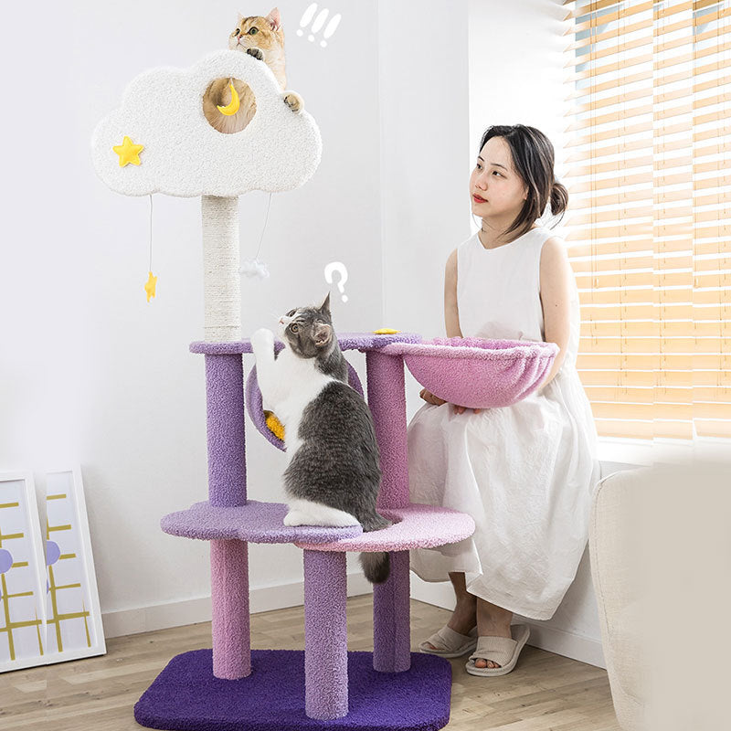 CosmicClimb Cat Tower Collection: Stor Multi-Level Scratch Station