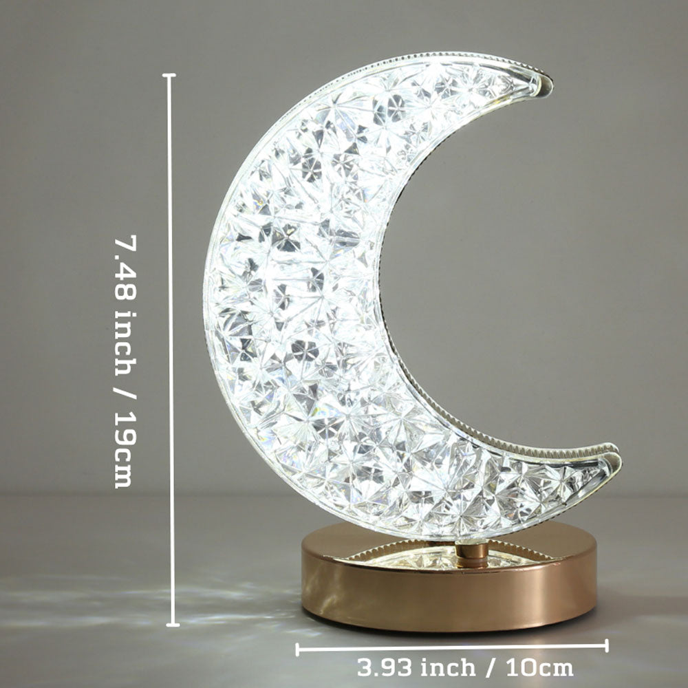 Crystal Crescent Moon Lampa