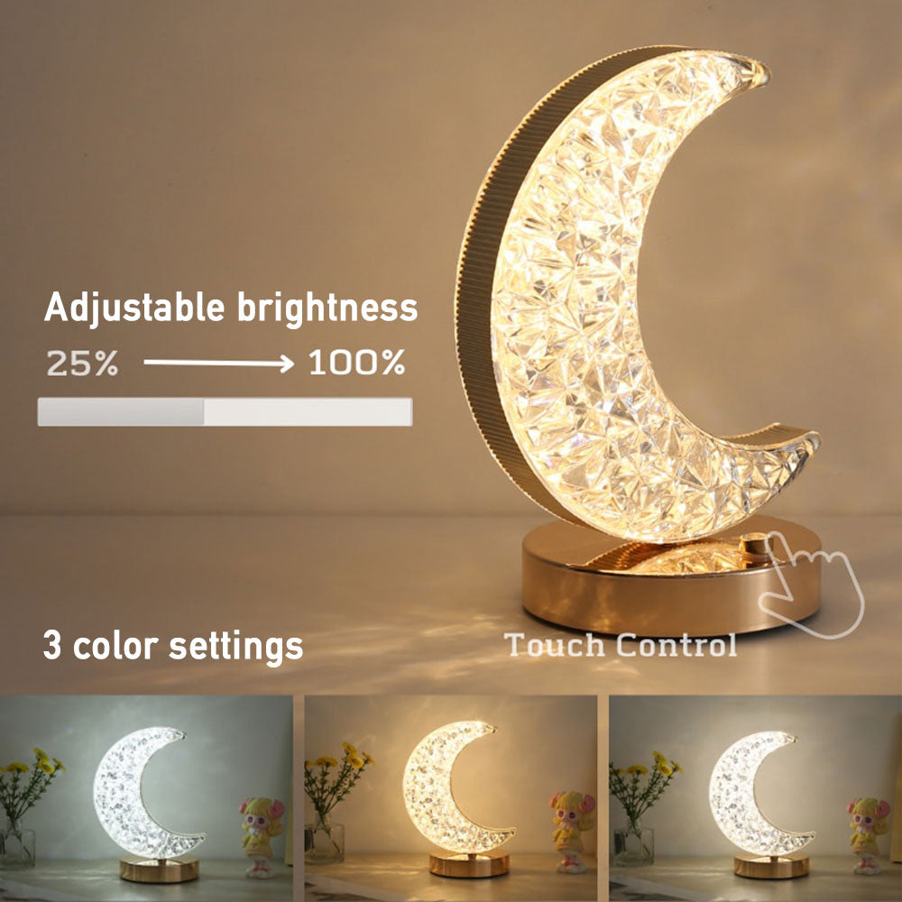 Crystal Crescent Moon Lampa