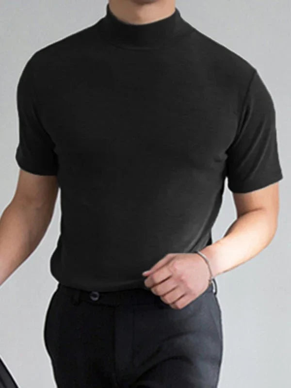 Mens High Neck Slim Fit T-shirt