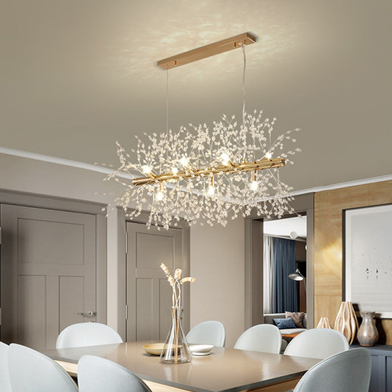 Luna Elegant Lámparas colgantes LED - Metal blanco y dorado para salón y comedor