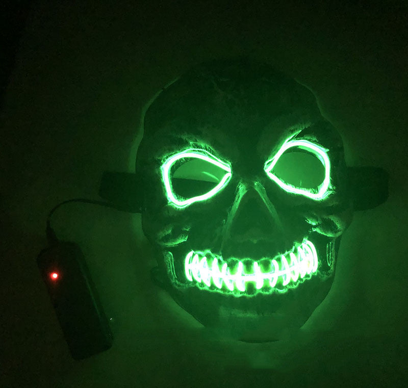 Maschera luminosa bicolore teschio Halloween