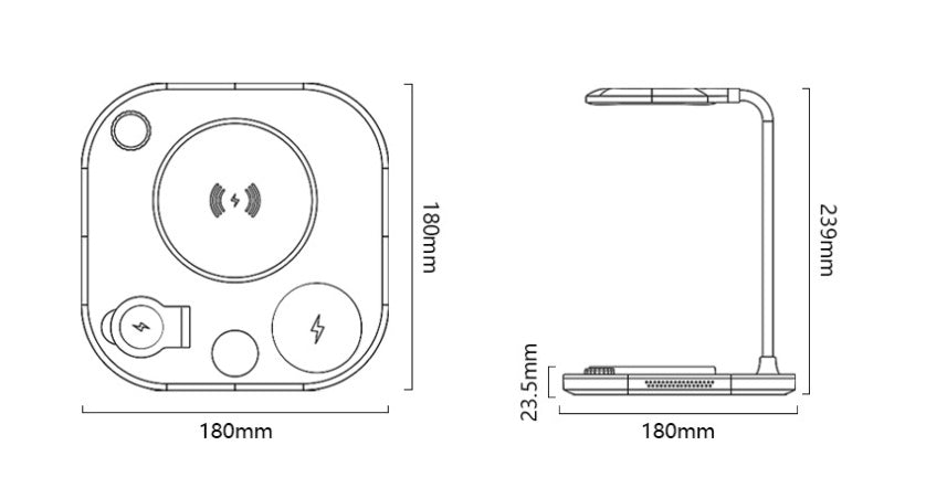 Caricatore magnetico wireless 3 in 1 e lampada da scrivania