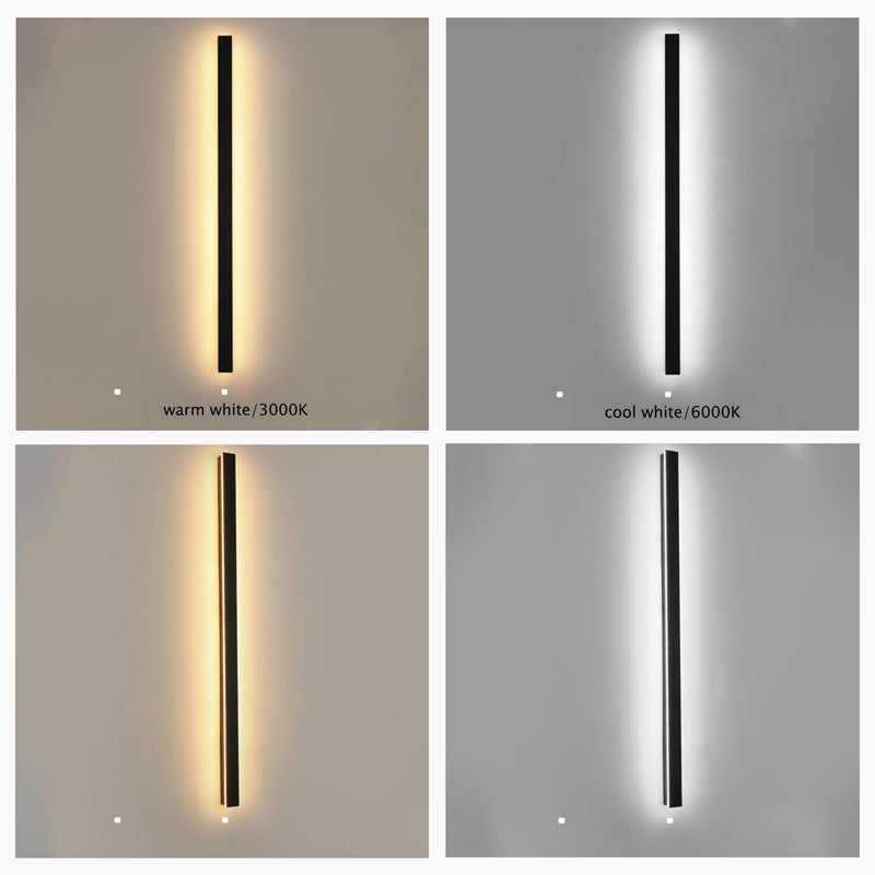 Lámparas de pared LED de diseño moderno Edge de metal negro para jardín y pasillo