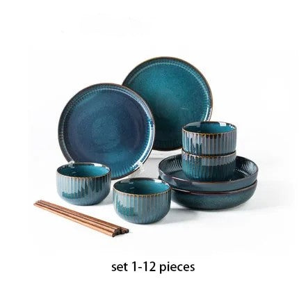 Set di stoviglie in ceramica Robin Blue