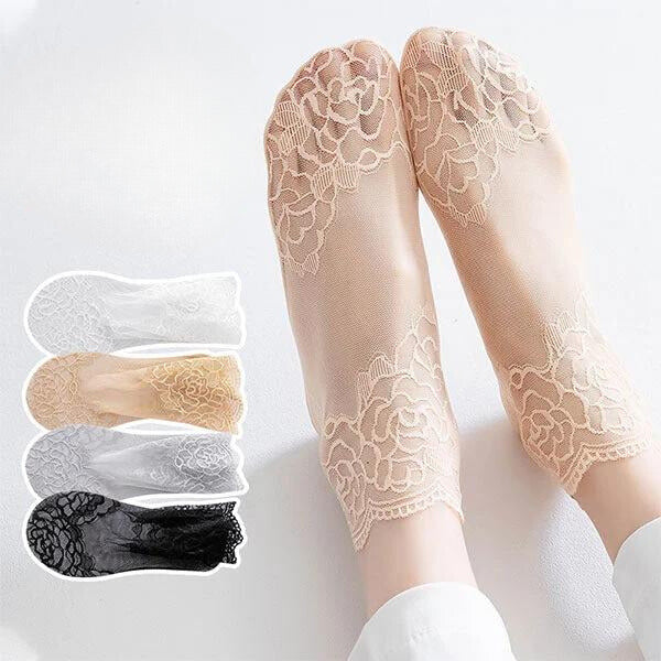 Chaussettes en dentelle rose Yasmin Fashion