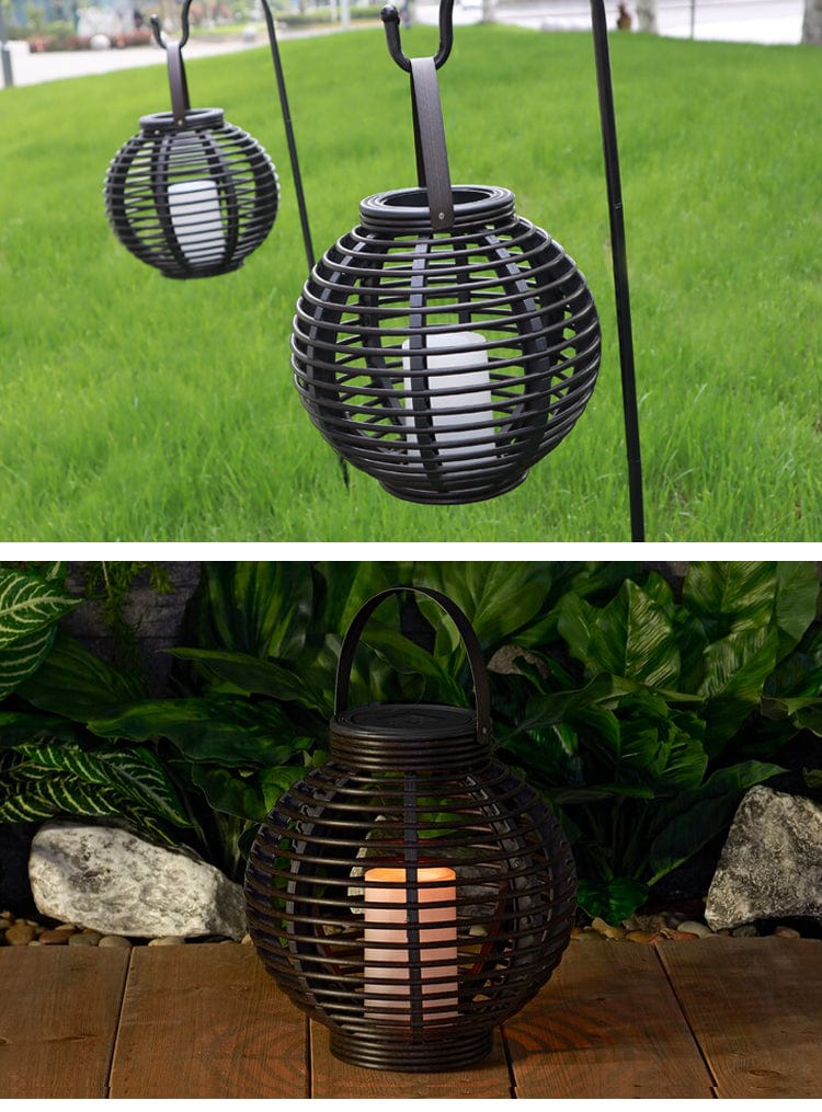 Rattan Teardrop Buitenlamp (Zonne-energie)