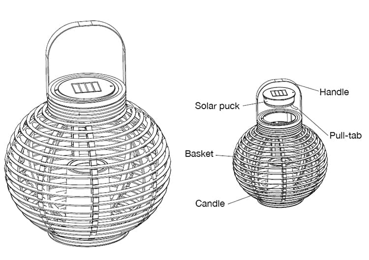 Rattan Teardrop Buitenlamp (Zonne-energie)