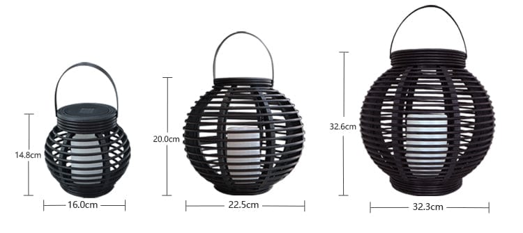 Rattan Teardrop Buitenlamp (Zonne-energie)